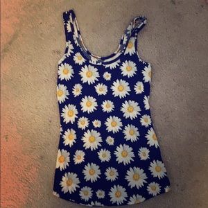 Black Daisy Tank Top